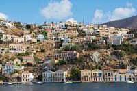 Colorful houses in Symi, Greece
