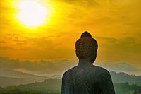 Silhouette Buddha auf Borobudur