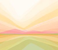 Landschaft in Pastell, grün