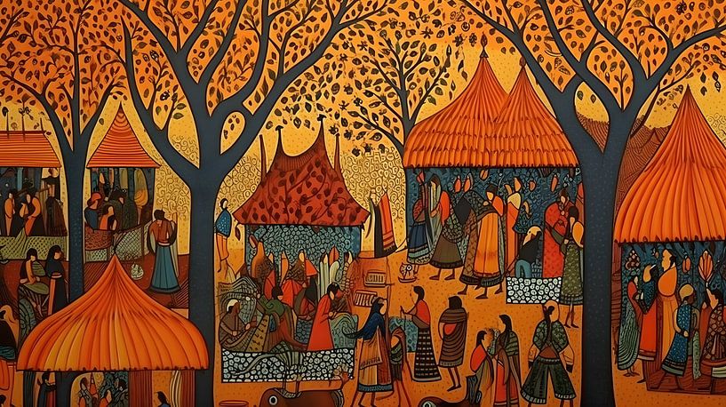 Marché villageois en Inde - Gond par FJB