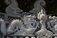 Two dragons as temple decorations at Wat Pho