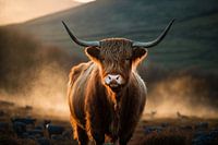 Portrait of a Scottish Highland Cattle.