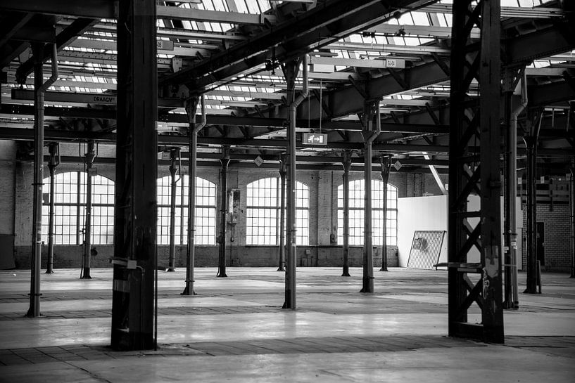 Spoorzone Tilburg hall black and white by Loes van Dijk