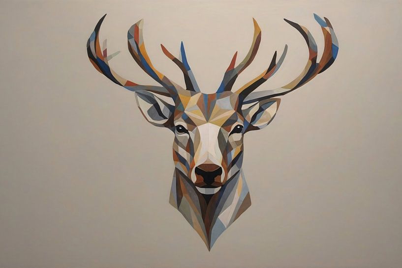 Portrait d'un cerf minimaliste par Art & Soul Creations