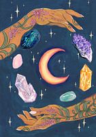 Hände mit Kristallen