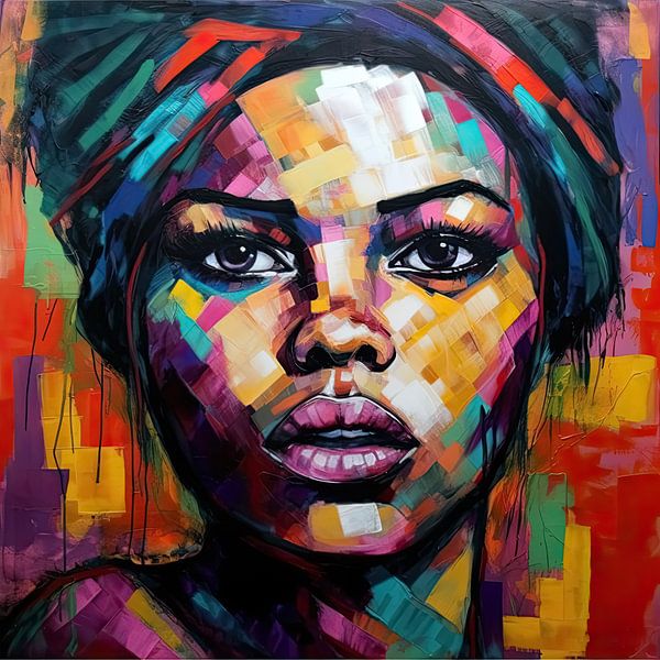 Buntes Gesicht von Imagine