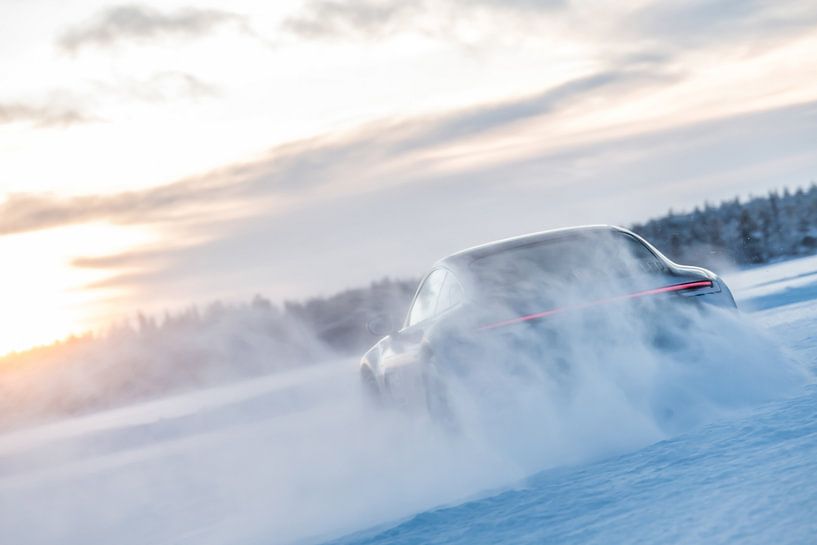Porsche Drift Schnee von Bas Fransen