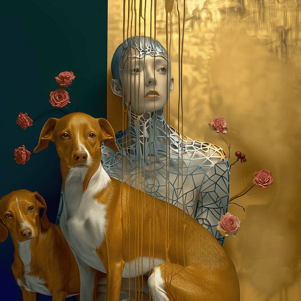 Portrait with dogs by Ton Kuijpers