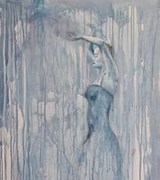 Tanzen im Regen, Tänzerin Frau abstrakte Malerei