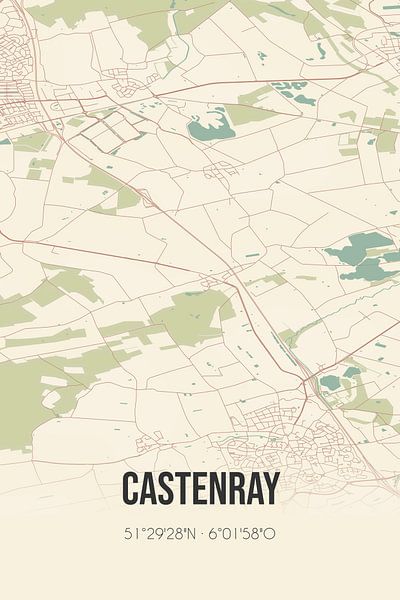 Carte ancienne de Castenray (Limbourg) par Affiches de lieux