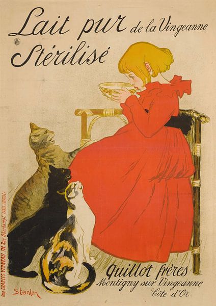 Reine sterilisierte Milch aus Vingeanne, Théophile-Alexandre Steinlen von Meisterhafte Meister