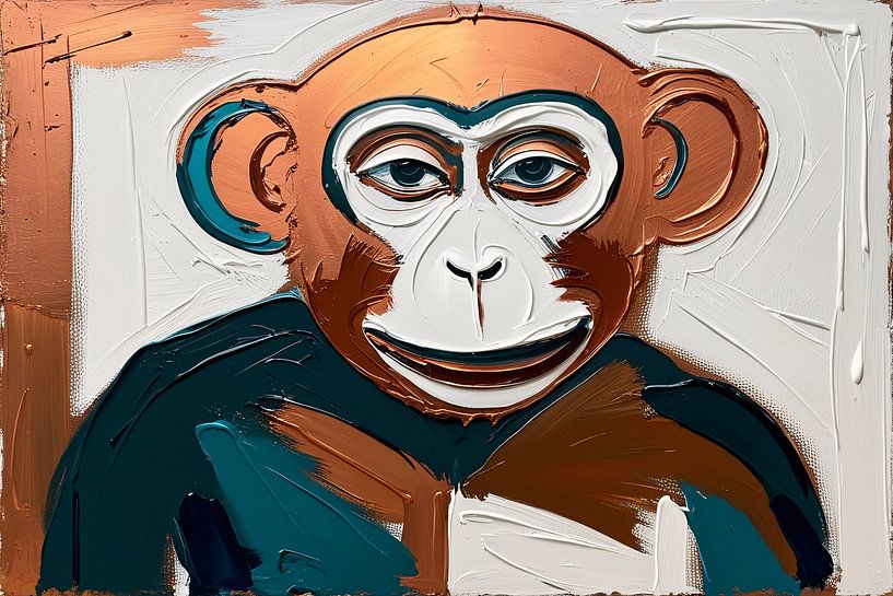 Peinture expressive et colorée d'un singe par Art & Soul Creations
