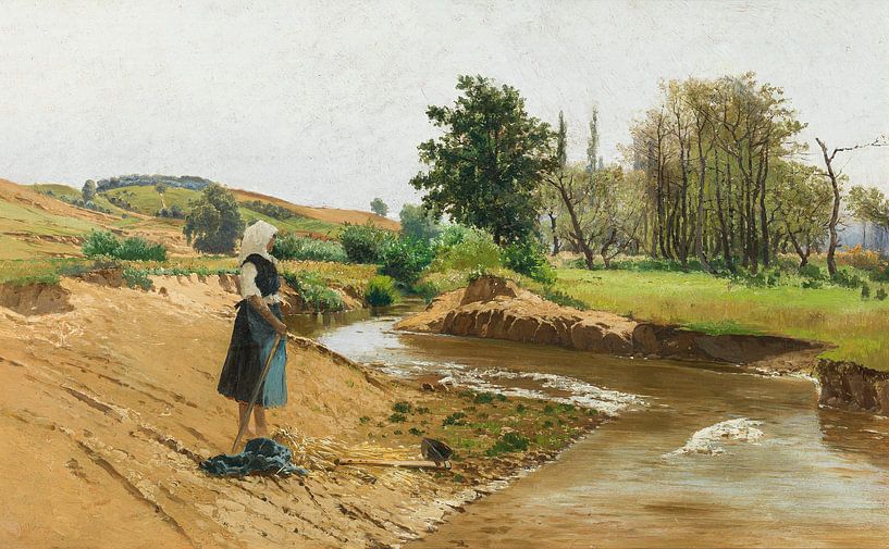 Theodor von Hörmann, Girl by the River, ca 1884 by Atelier Liesjes