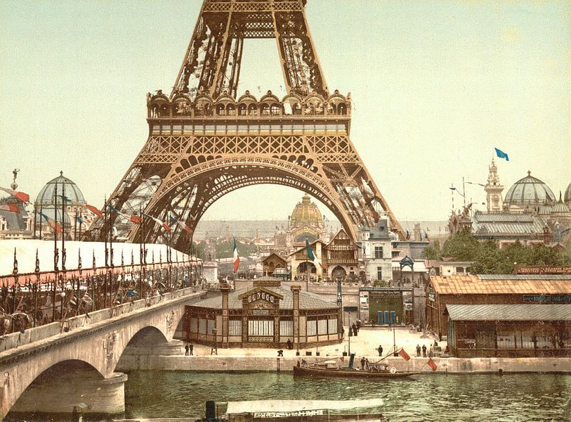 Eiffel Tower and general view of the grounds, Exposition Universelle, Paris van Vintage Afbeeldingen