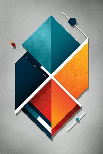 Farbige Rauten auf grauer Strukturfläche von Mixed media vector arts