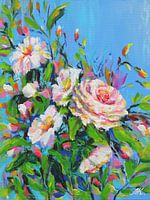 Fleurs - Fleurs blanches dans une lumière bleue