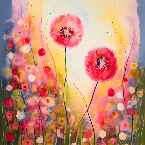 Blasenblume gewellte Farben von Bianca ter Riet