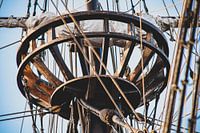 Vintage und Retro-Details der alten Segelboote während einer Segel-Event