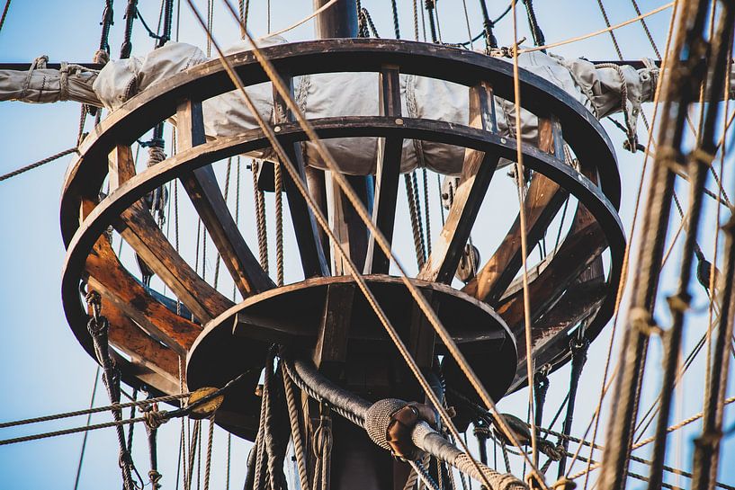 Vintage und Retro-Details der alten Segelboote während einer Segel-Event von Fotografiecor .nl