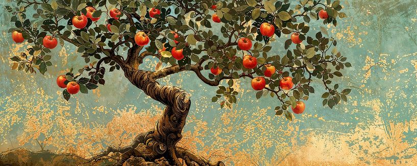 Apfelbaum-Malerei | Erntemond von Blickfänger Gemälde