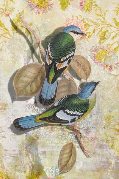 Two Birds on a Branch by Marja van den Hurk