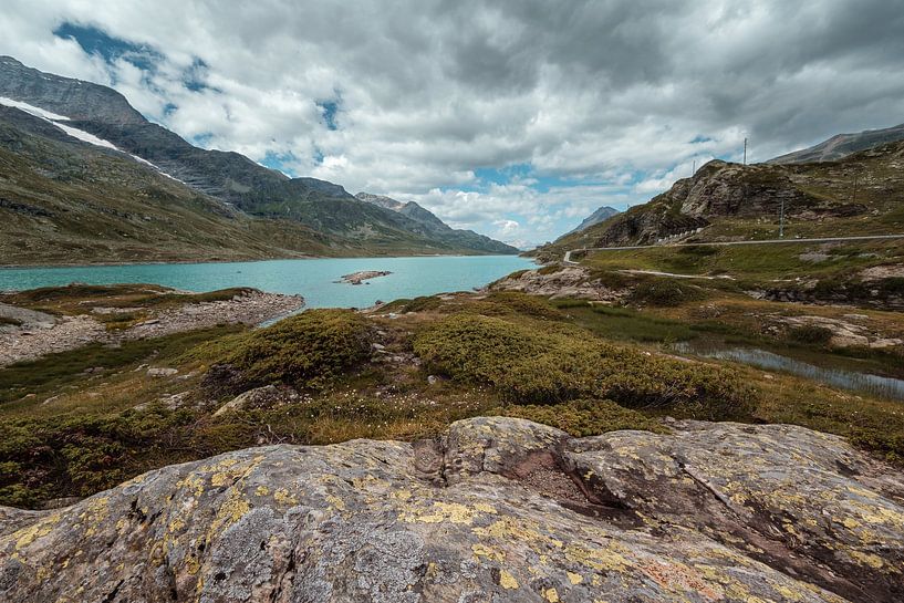 Blick auf den Lago Bianco am Berninapass in der Schweiz von Steven Van Aerschot