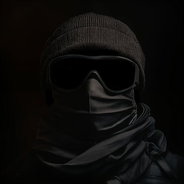 Mann mit Skibrille Porträt von TheXclusive Art