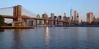 Pont de Brooklyn à New York juste après le lever du soleil, panorama