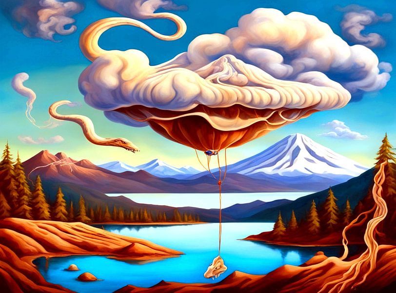 Air snakes over Mount Shasta by Quinta Mandala