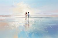 Hand in Hand über den Strand