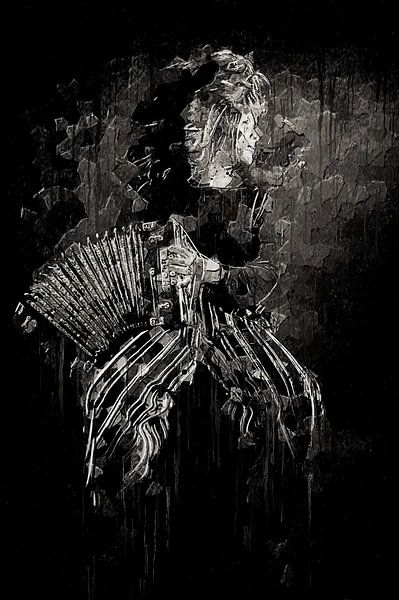 Mädchen mit Akkordeon von Luc V.be