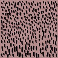 Tableau acrylique moderne sur vieux rose - points abstraits en noir | Art mural minimaliste