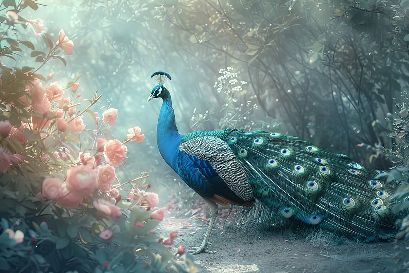 Paon bleu par Poster Art Shop