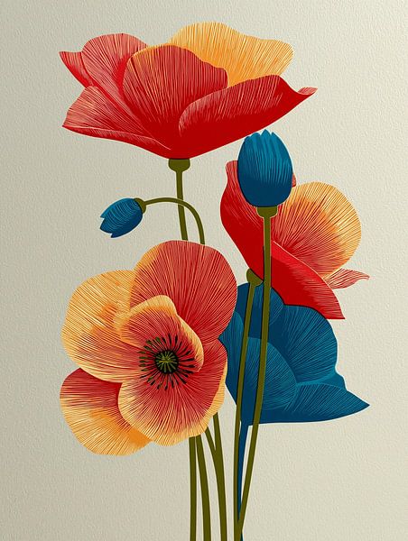 Coquelicot de l'impression en bloc par PixelPrestige