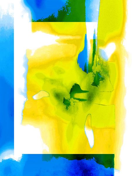 The digital face in yellow by Gabi Hampe