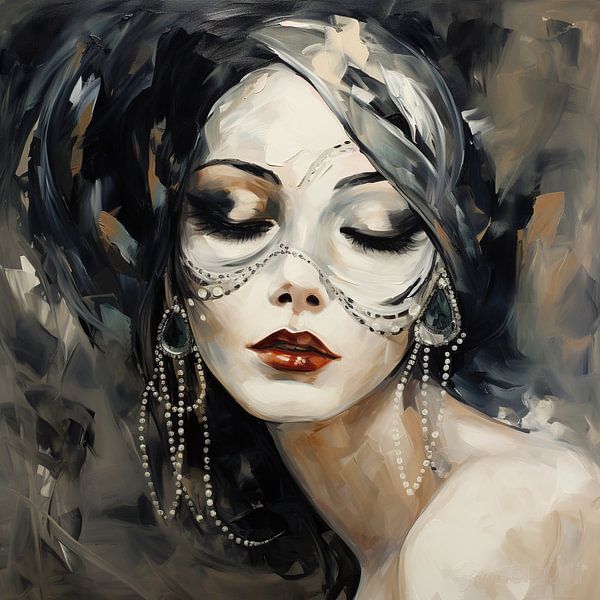 Verborgene Merkmale | Modernes Porträt von Blickfänger Gemälde