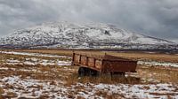 Old tractor trailer in Iceland