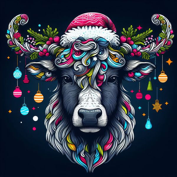 Vache en fête par Laly Laura