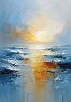 Goldene See – Abstrakte Meeresmalerei