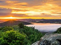 Carolafelsen in Saxon Switzerland - View towards Kirnitzschtal