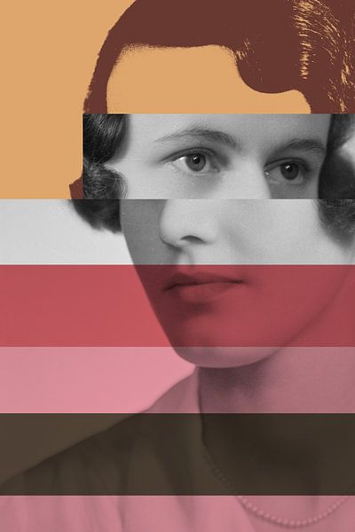 Retro-Schönheit: Minimalistische Collage in Erdtönen. von Dina Dankers