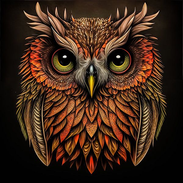 Owl in brown shades by Bert Nijholt