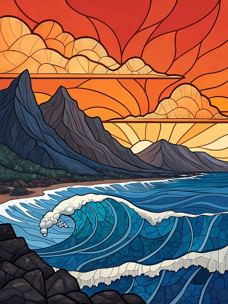 Träumerei an der Küste: Sonnenuntergang und Gelassenheit von Artistic