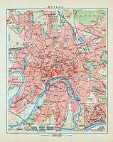 Carte vintage de Moscou vers 1900