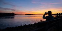 Coucher de soleil sur la Meuse de Rotterdam