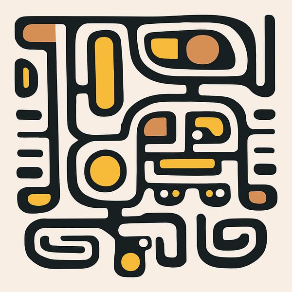 Organische Formen und Linien gelb/braune Farbtöne von Color Square