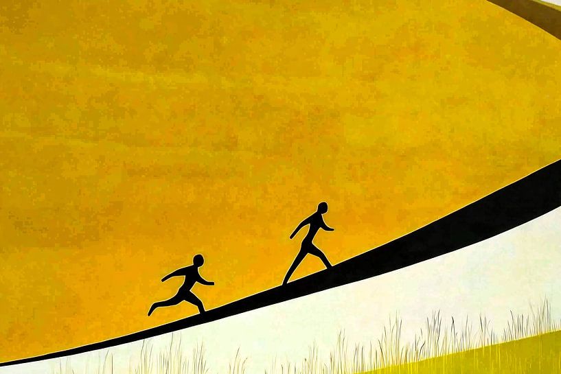 Figuren op een zonnige heuvel van Imperial Art House