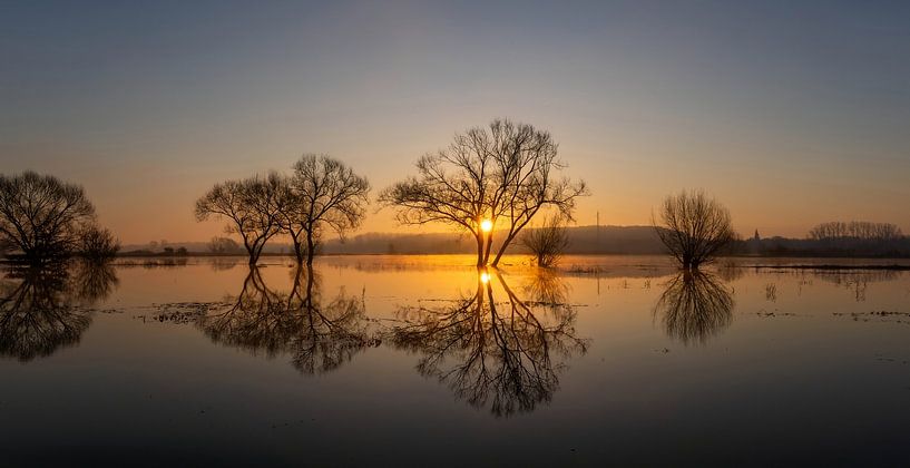 Sonnenaufgang über dem ertrunkenen Land von Bart Ceuppens