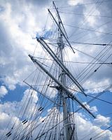 Mast der Drei-Meisterin Duchesse Anne (früher Großherzogin Elisabeth genannt), Dunkerque, Frankreich