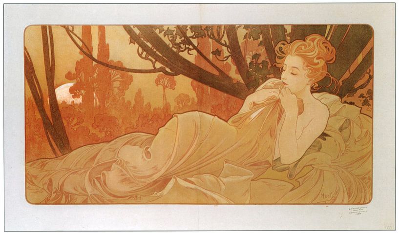 Crépuscule von Alphonse Mucha von Peter Balan